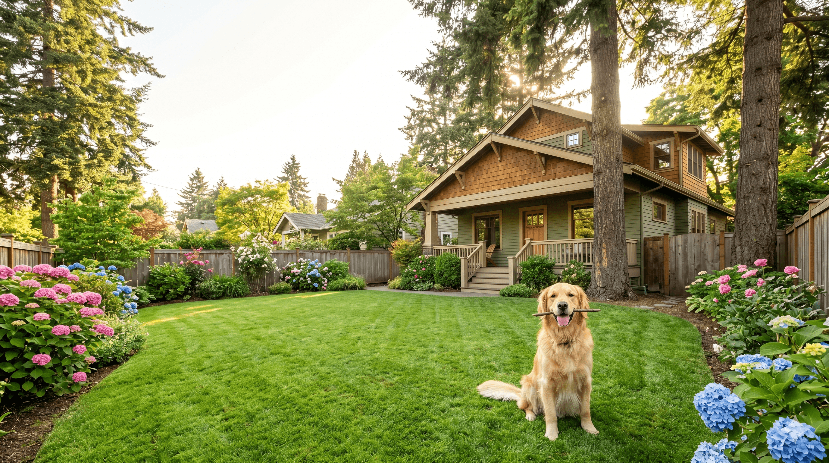 Clean Portland backyard after dog waste removal by Rose City Scoop